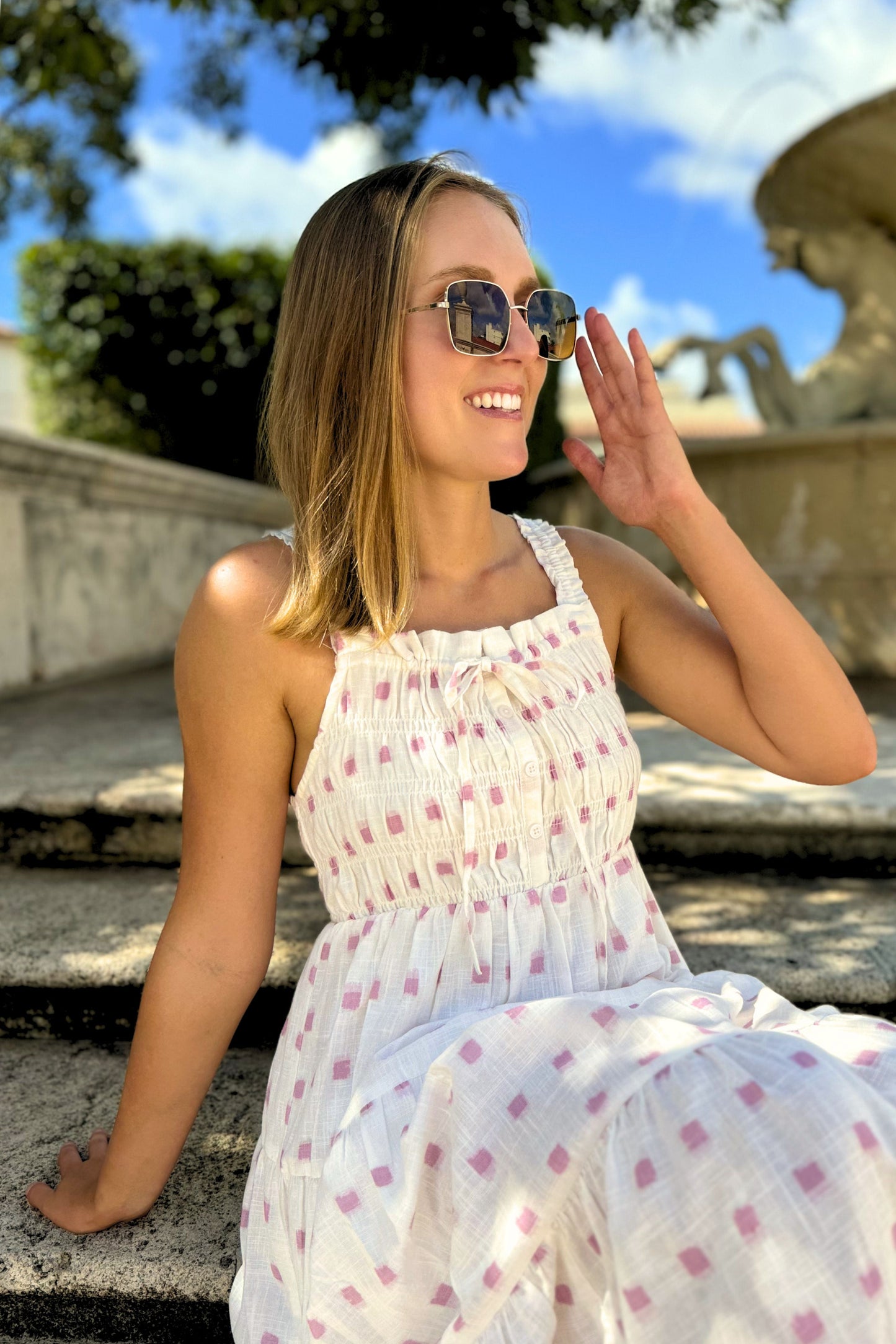 Pink buttons Dress