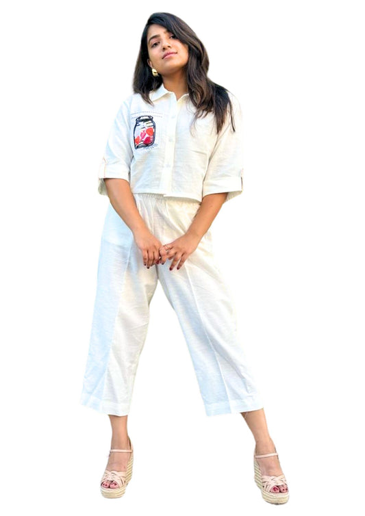 Dobby Linen Crop Set